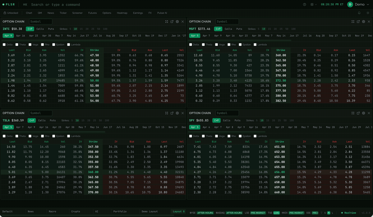 Options & Derivatives demo