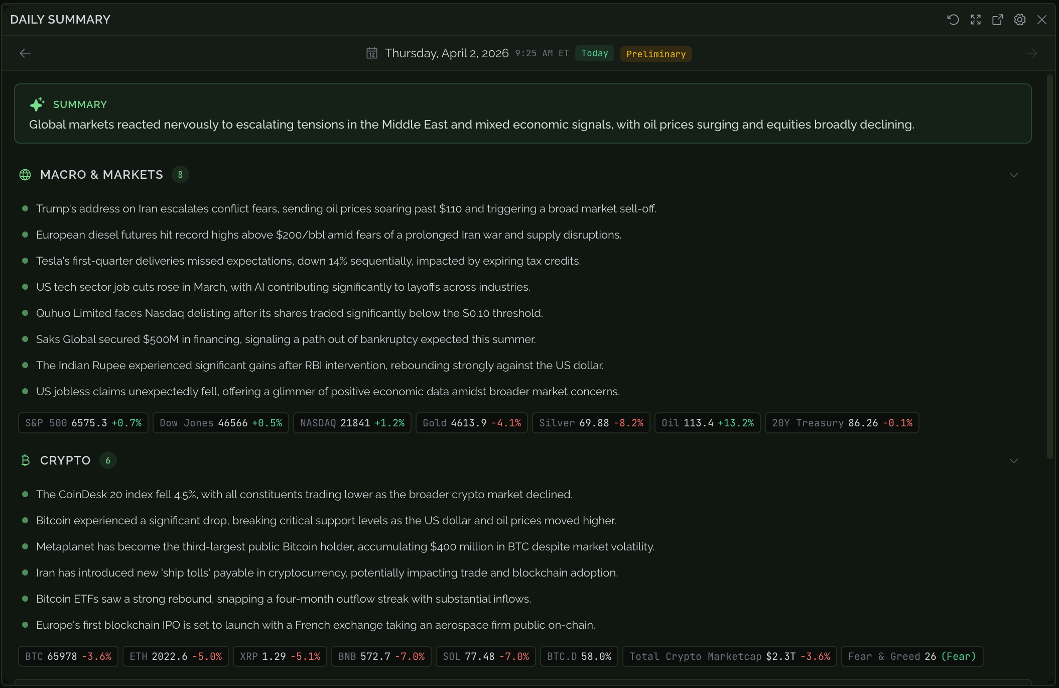 AI-Powered News Feed screenshot