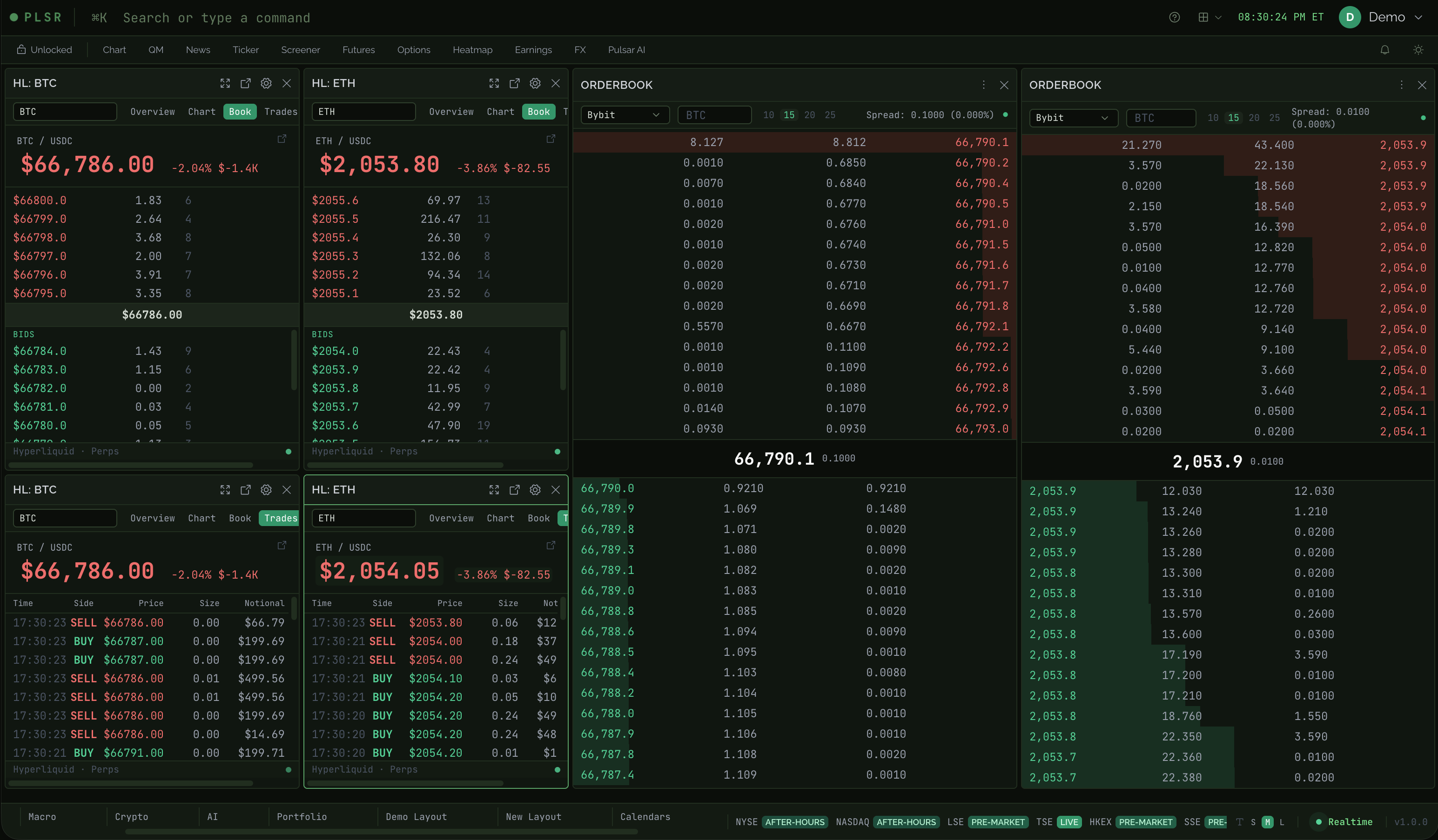 Crypto Orderbooks & Trades screenshot